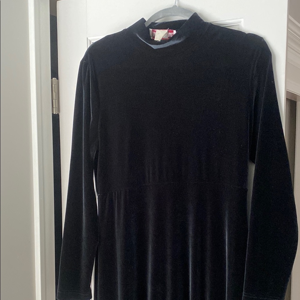 Vintage mock neck velvet maxi dress - Picture 2 of 5